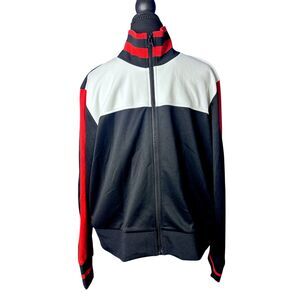 Wild Fable Womens Blck Striped Full Zip Jacket XXL Sporty Track Colorblock Retro